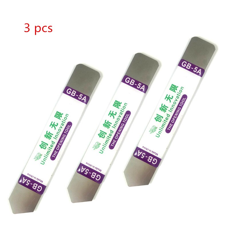 5 Pcs Lcd-scherm Opening Tool Zachte Dunne Rvs Pry Blade Voor Iphone Reparatie Alle Telefoon Touch Screen Reparatie kit Wrikken Slice: 3 pcs