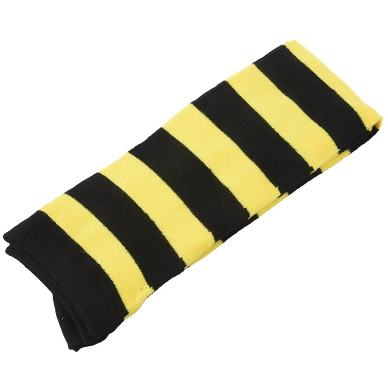 Chaussettes larges à rayures pour genoux (jaune + noir)