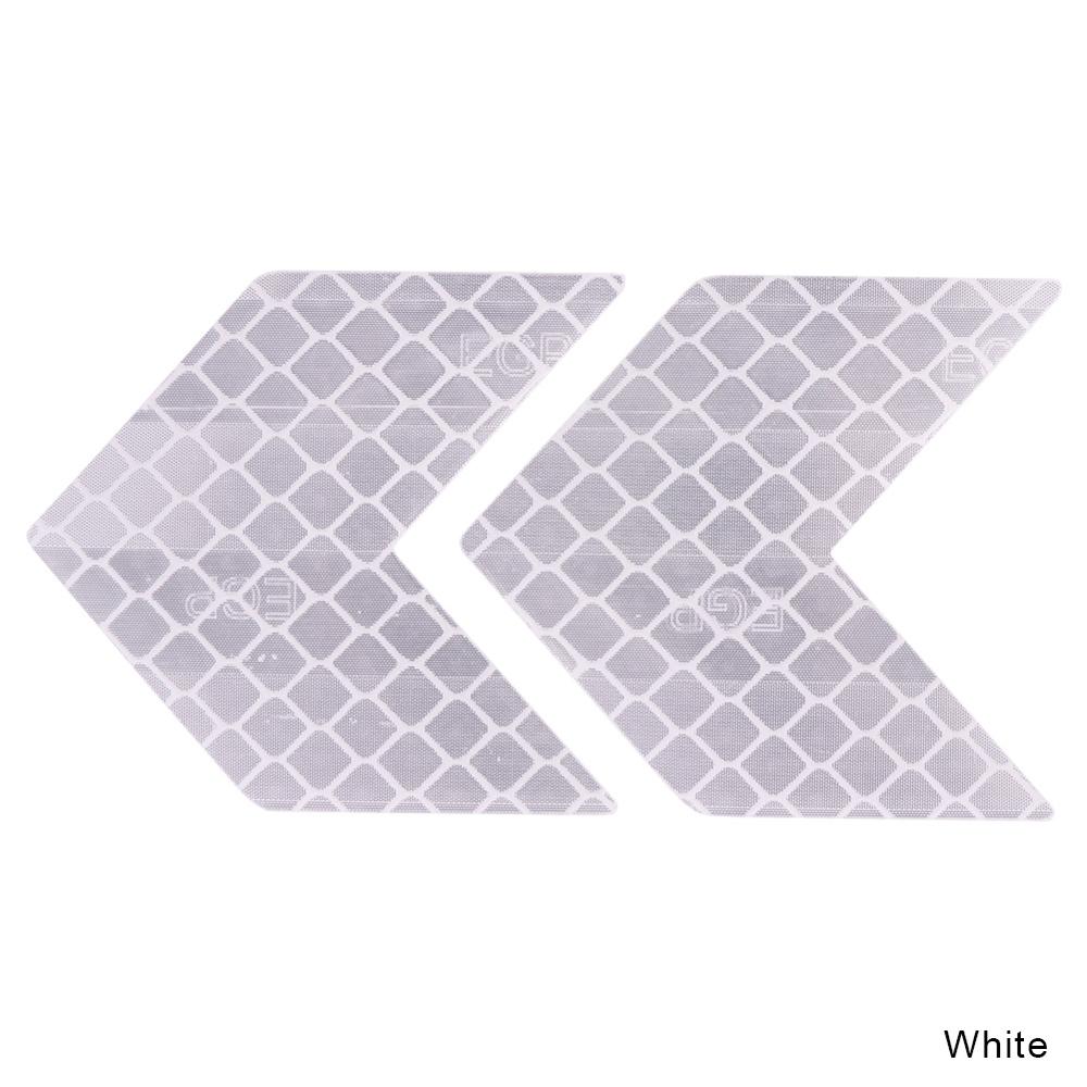 4PCS Car Warning Reflective Sticker Decals Luminous Sticker Traffic Safety Mark Arrows Pattern Motorcycle Auto Tail Bar Bumper: white