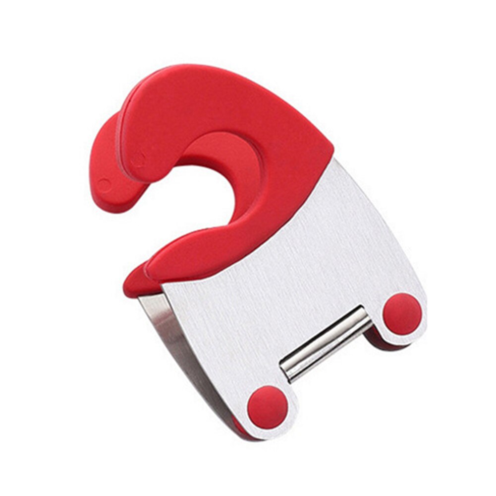 Nuttig Lepel Pot Clips Rest Scoop Pollepel Houder Handige Spatel Pot Clip Tang Houder Voor Pan Lepel Keuken Koken Opslag tool: Rood
