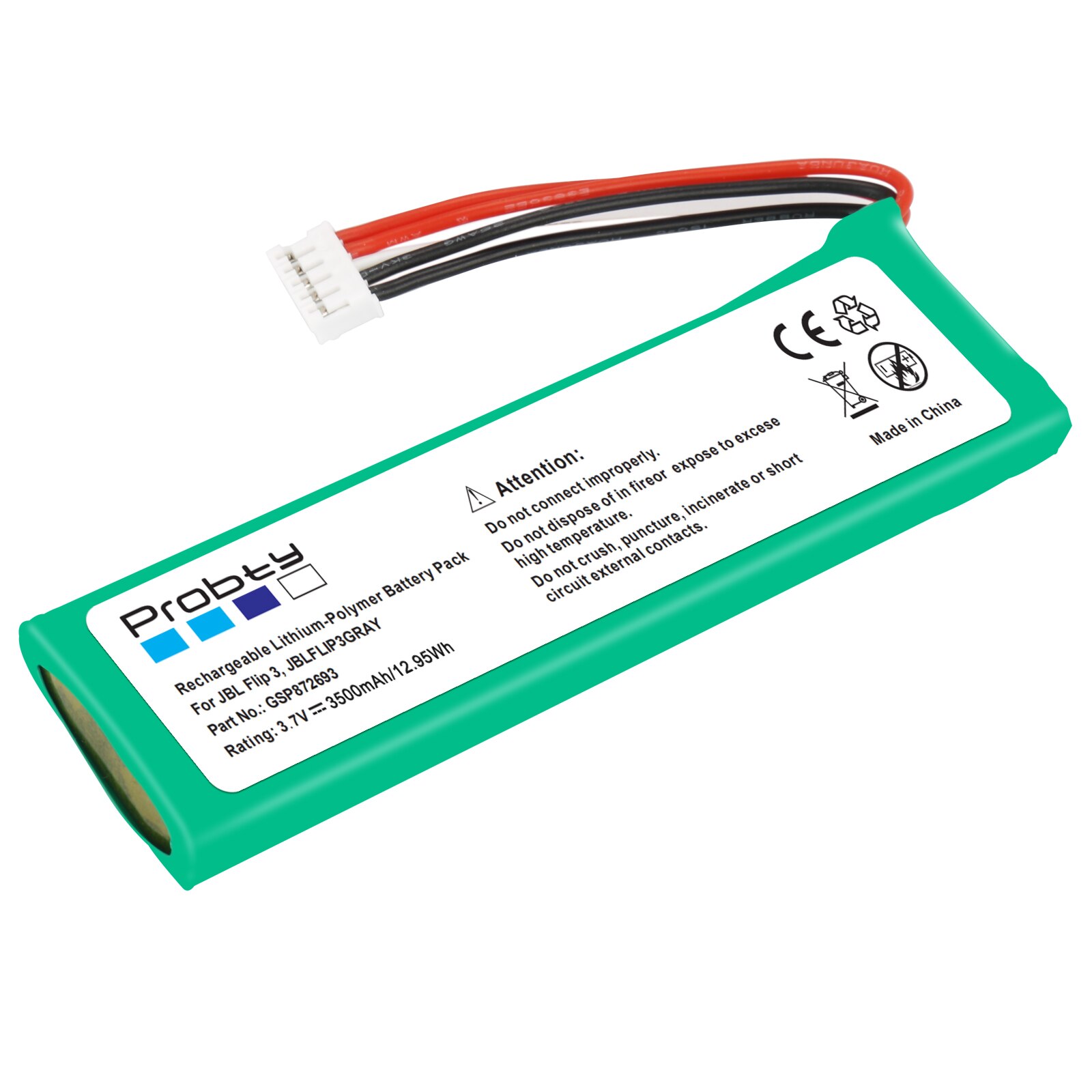 GSP872693 3.7v 3500mAh Battery For JBL Flip 3 Flip 3 GRAY GSP872693 P763098 03