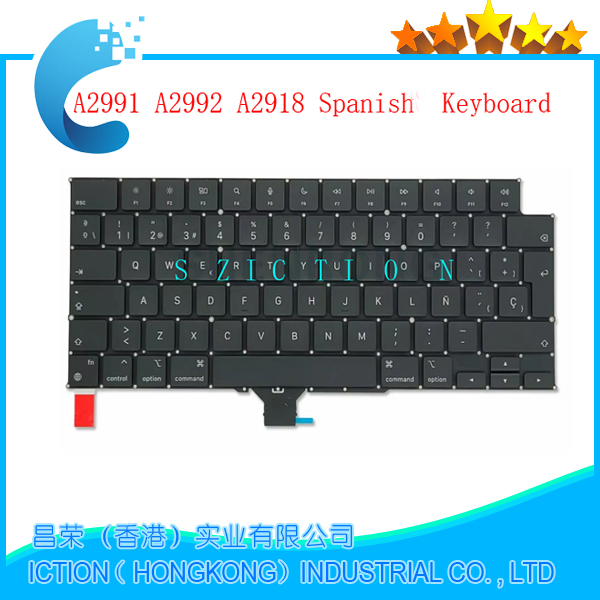 Laptop  a2992 a2991 a2918 tastatur uk usa spanien italiensk tysk russisk fransk til macbook pro 14 " 16 "  m3 tastatur år: Gul