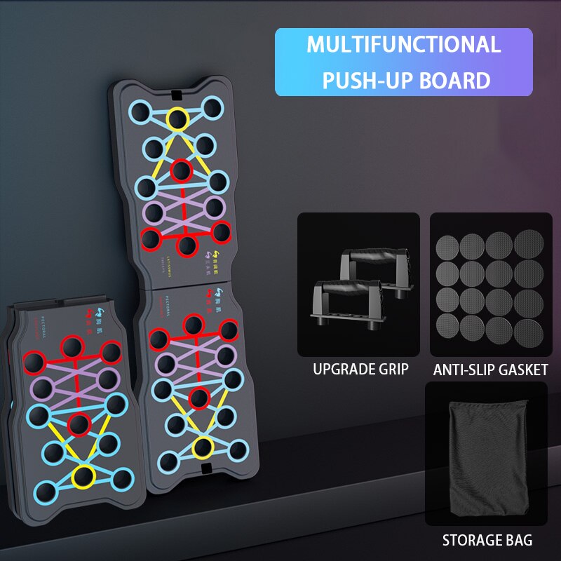Push Up Board Fitness Band Handvat Voor Mannen Dames Lichtgewicht Opvouwbare Draagbare Push Up Home Gym Apparatuur Voor Krachttraining: storage bag