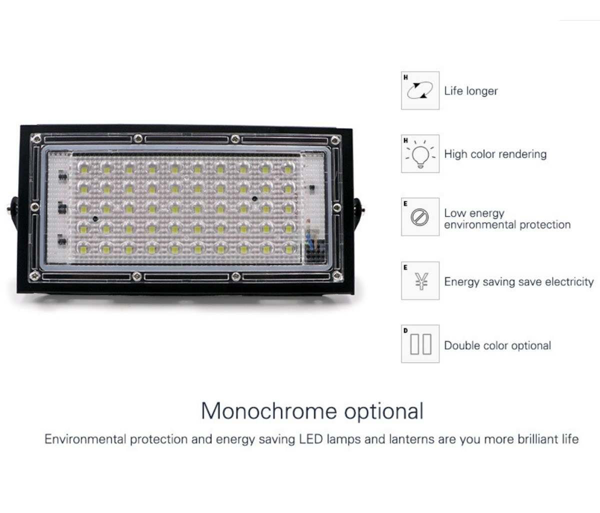 50W 110V 220V LED Flood Light Spotlight Floodlight Outdoor Waterproof IP65 Garden Wall lamp Street Led Reflector Cast light
