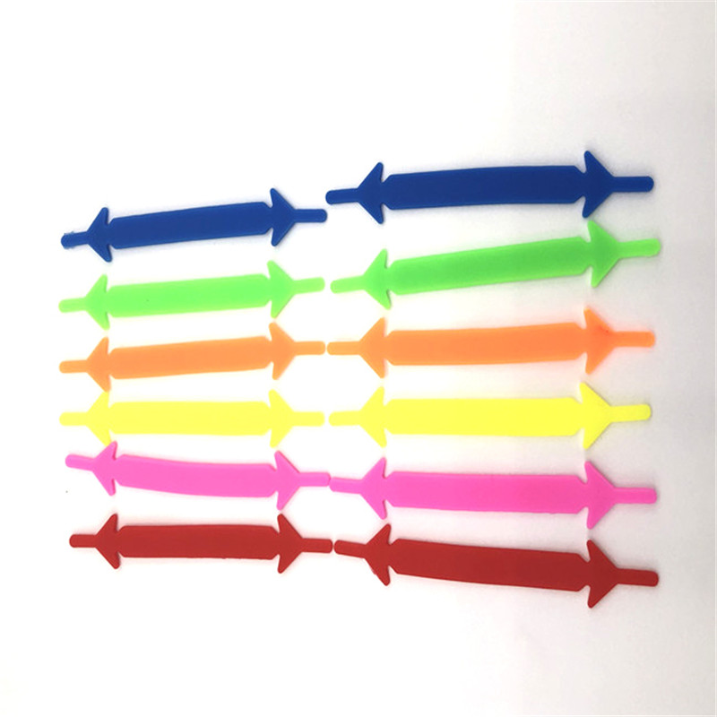 Cordones elásticos de silicona para zapatos, cintas creativas de goma para perezosos, para zapatillas informales, 12 unids/paquete
