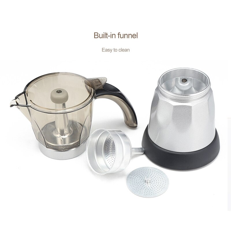 Electric Espresso Coffee Maker 300Ml Portable Electric Coffee Machine Steel Espresso Pot Home Kitchen Tool EU Plug