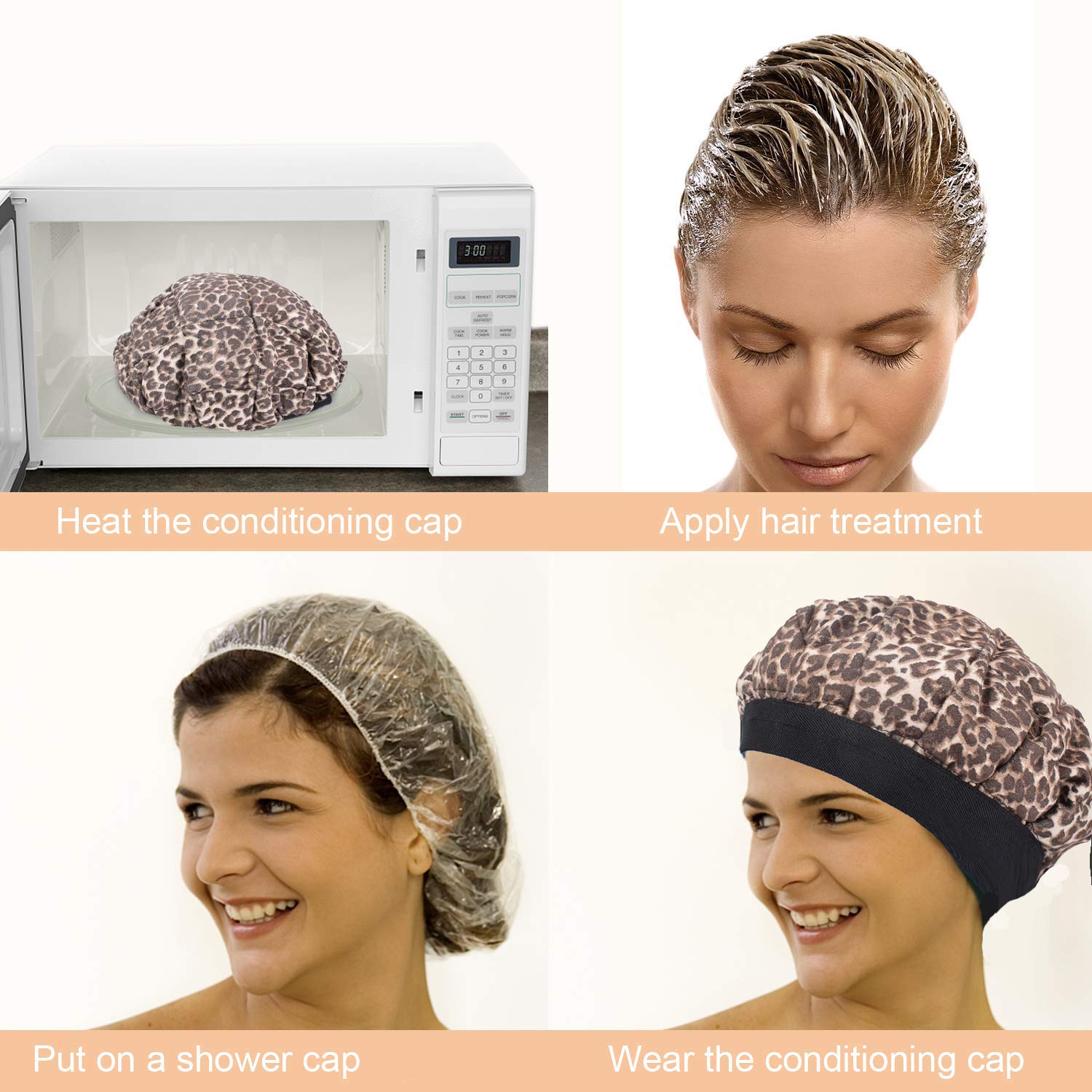 Värmemössa hårvård djupbalsam termomössa mikrovågssäker ångande hårvård i mikrofiberbomull