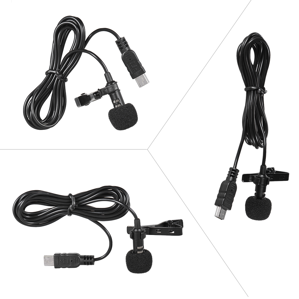 Andoer-micrófono Lavalier de 150cm, micrófono de cuello con Clip, manos libres, con solapa, para Smartphone, cámara DSLR, PC, portátil