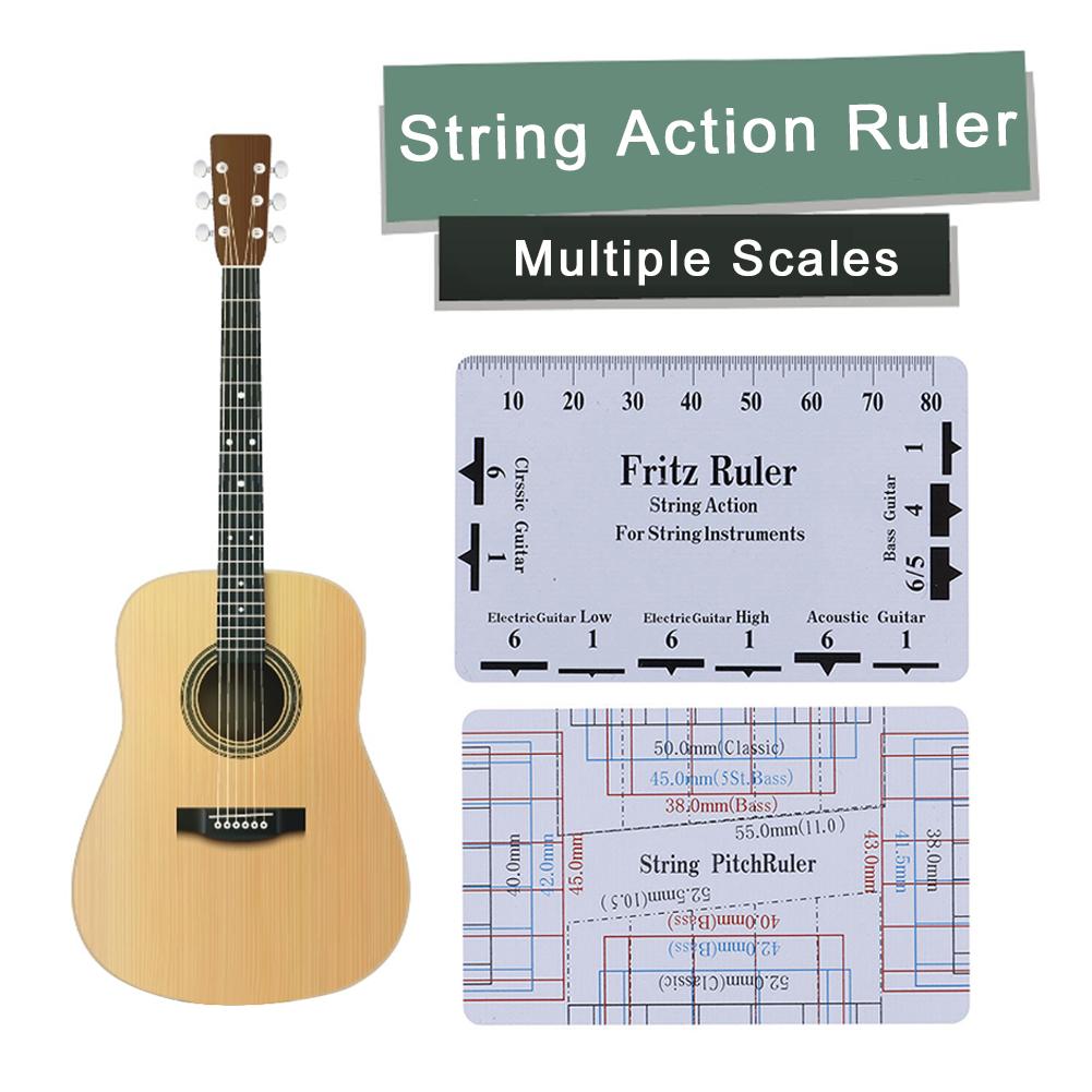 String Action Ruler String Height Data Caliper String Pitch Ruler Guitar Bass String Pitch Luthier Instrument Measuring Card