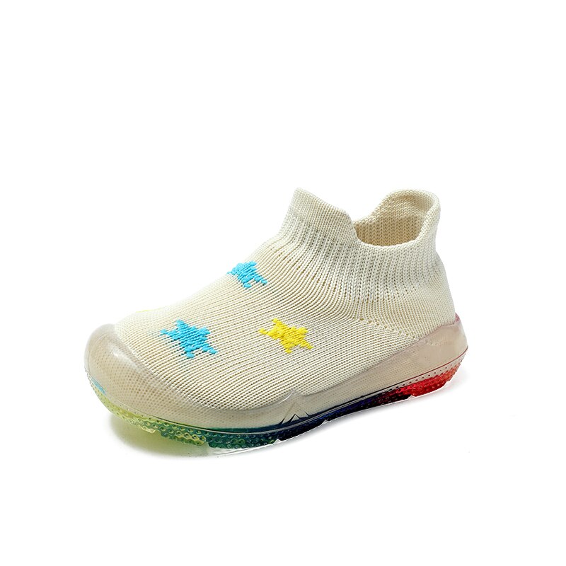Ltsuyo schoenen peuter babyschoenen kinderen baby meisjes jongens vliegende geweven zachte zool sneakers sportschoenen antislip schoenen: Beige / 25