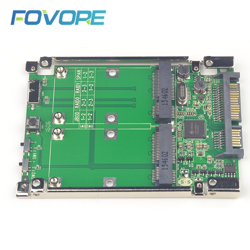 2.5 "SATA III zu Dual Mini SATA USB 3,0 zu 2 mSATA SSD überfallen Regler karte Konverter mit kabel