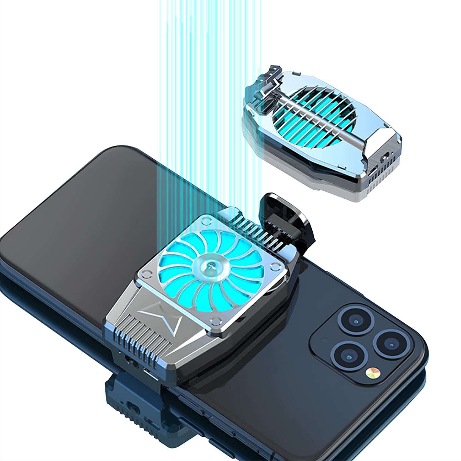 Mobiele Telefoon Cooler Telefoon Radiator Voor Playing Game Video 'S Kijken Met Led Licht Celular Water Fan Koeler Voor Smartphone