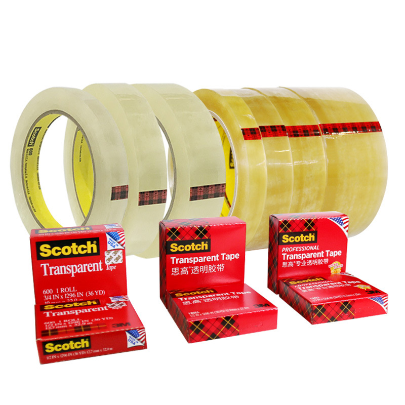 Nastro trasparente Scotch 3M Nastro 600 Nastro per test di adesione dell'inchiostro 600P Rotolo grande 19/12,7 mm Imballaggio Uso domestico in ufficio