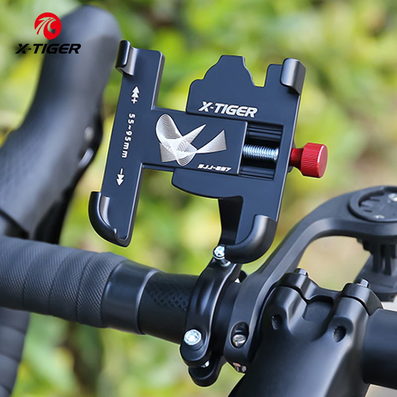 Soporte de teléfono X-TIGER para bicicleta, soporte de teléfono de aleación para bicicleta, rotación de 360 °, Clip para manillar de motocicleta, para todos los teléfonos móviles
