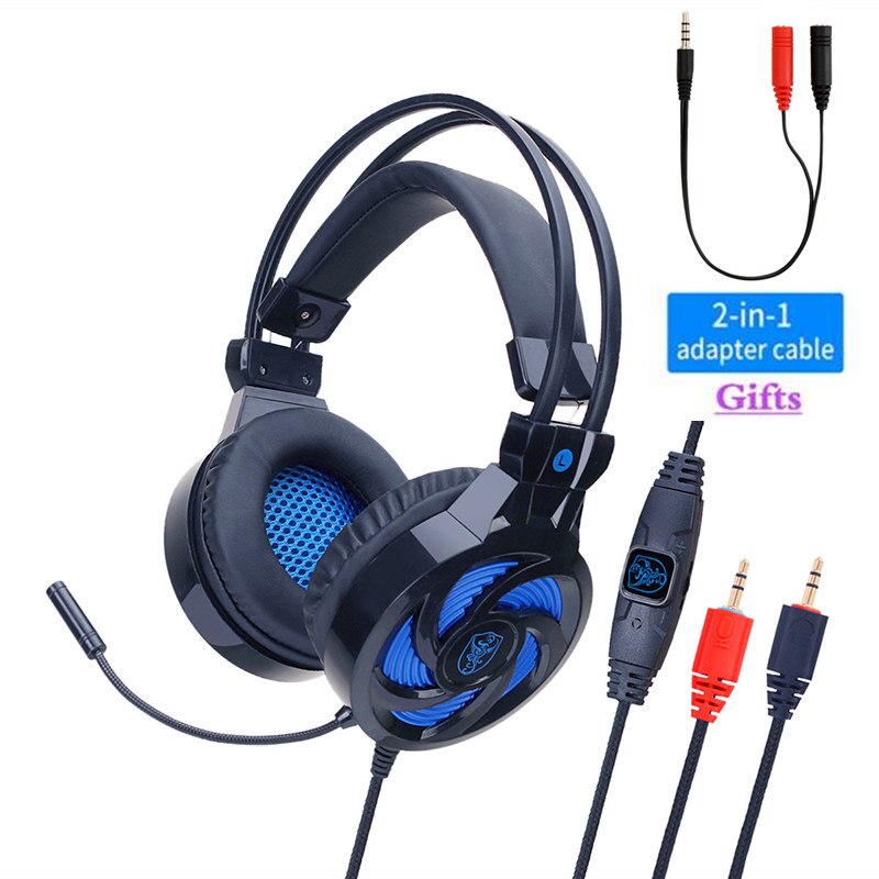 Til  ps4 pc gaming headset computer gamer kablede hovedtelefoner med mikrofon led bas hjelm musik bas børn høretelefon telefon bærbar