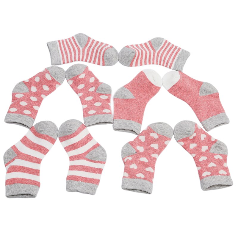 5 Paren/pak Kinderen Katoenen Sokken Jongen, Meisje, Baby, baby Warm Houden Streep Stippen Mode Sport &#39;S Sokken Herfst/Winter Kids