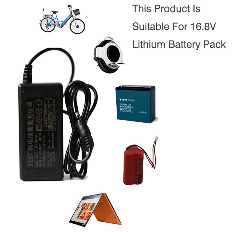 kingwei AC Adapter Charger - 16.8V 1.5A Output - EU/US/UK Plug - For 18650 Battery Packs