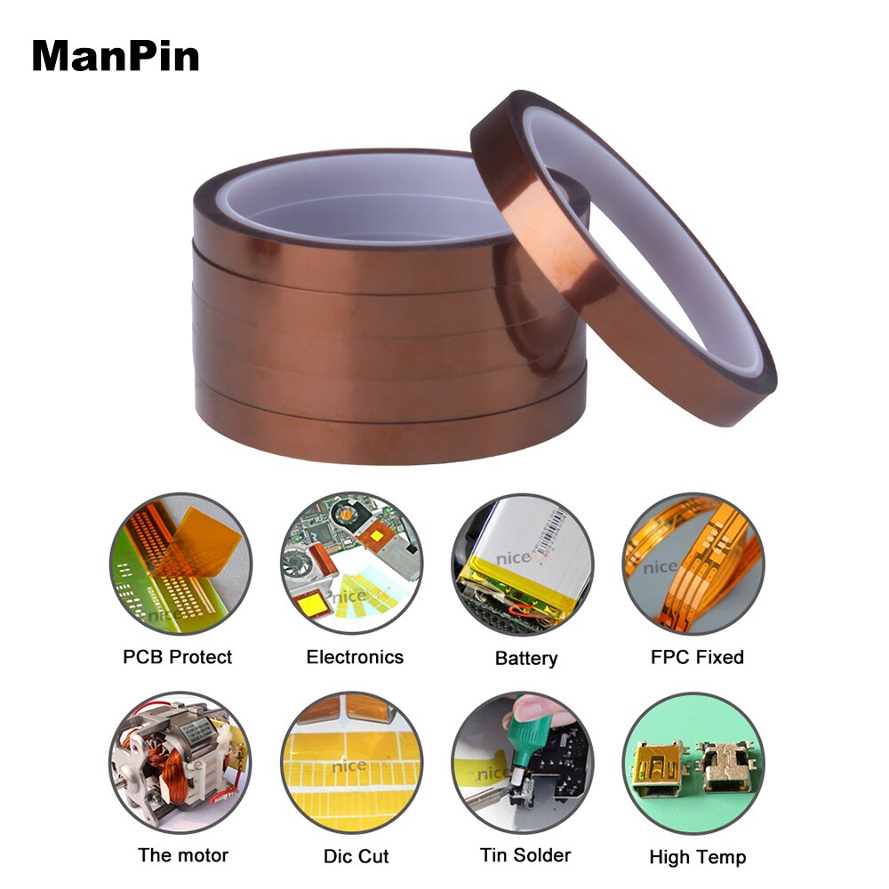 280 Voor Kapton Tape Hittebestendige Polyimide Tape Hoge Temperatuur Isolatie Tape Voor Bga Elektronische Reparatie Pcb Smt Batterij