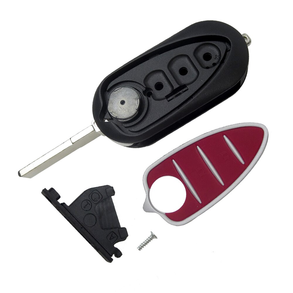 Okeytech 3 Knoppen Flip Vouwen Afstandsbediening Autosleutel Shell Voor Alfa Romeo Mito Giulietta159 Gta Vervangende Auto Sleutel Cover Ongesneden blade