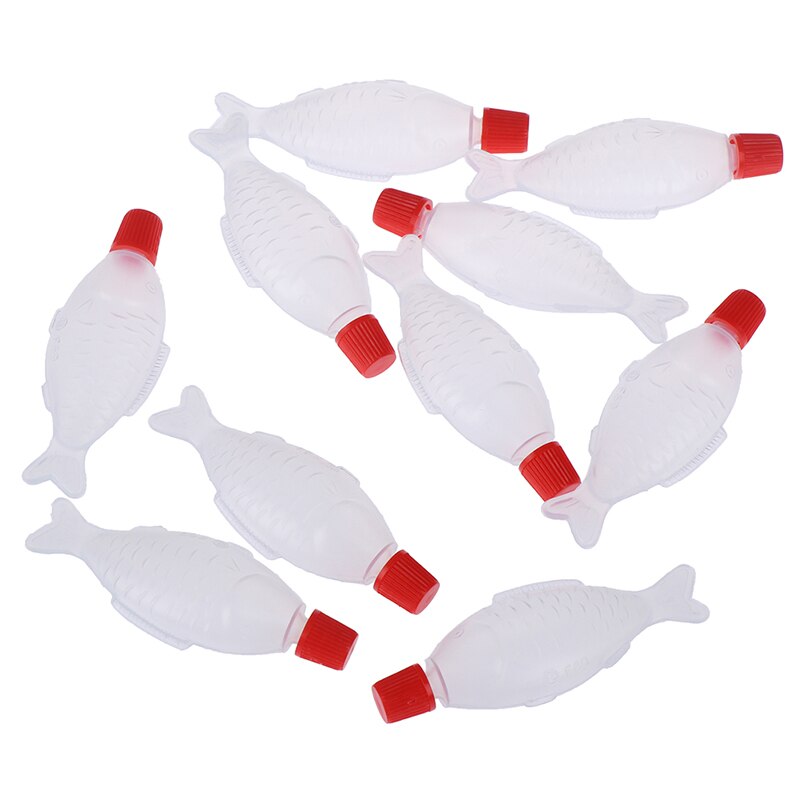 10Pcs Fish-Shaped 4ml Soy Sauce Disposable Sauce Bottle Rice Ball / Sashimi /Sushi Bottle Vinegar Bottle