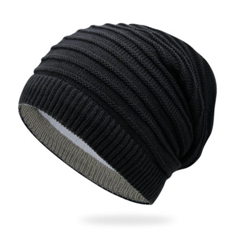 Vinter unisex strikket lue trend Dobbel-bruk skjerf herre kvinner sikring lokk: 5