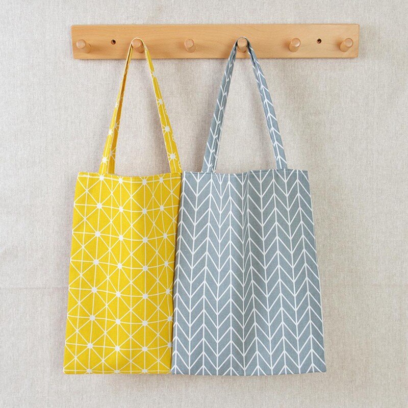 Canvas Draagtas Eco Boodschappentas Dagelijks Gebruik Opvouwbare Handtas Grote Plaid Canvas Tote Voor Vrouwen Vrouwelijke Shopper Bag Bolsa feminina