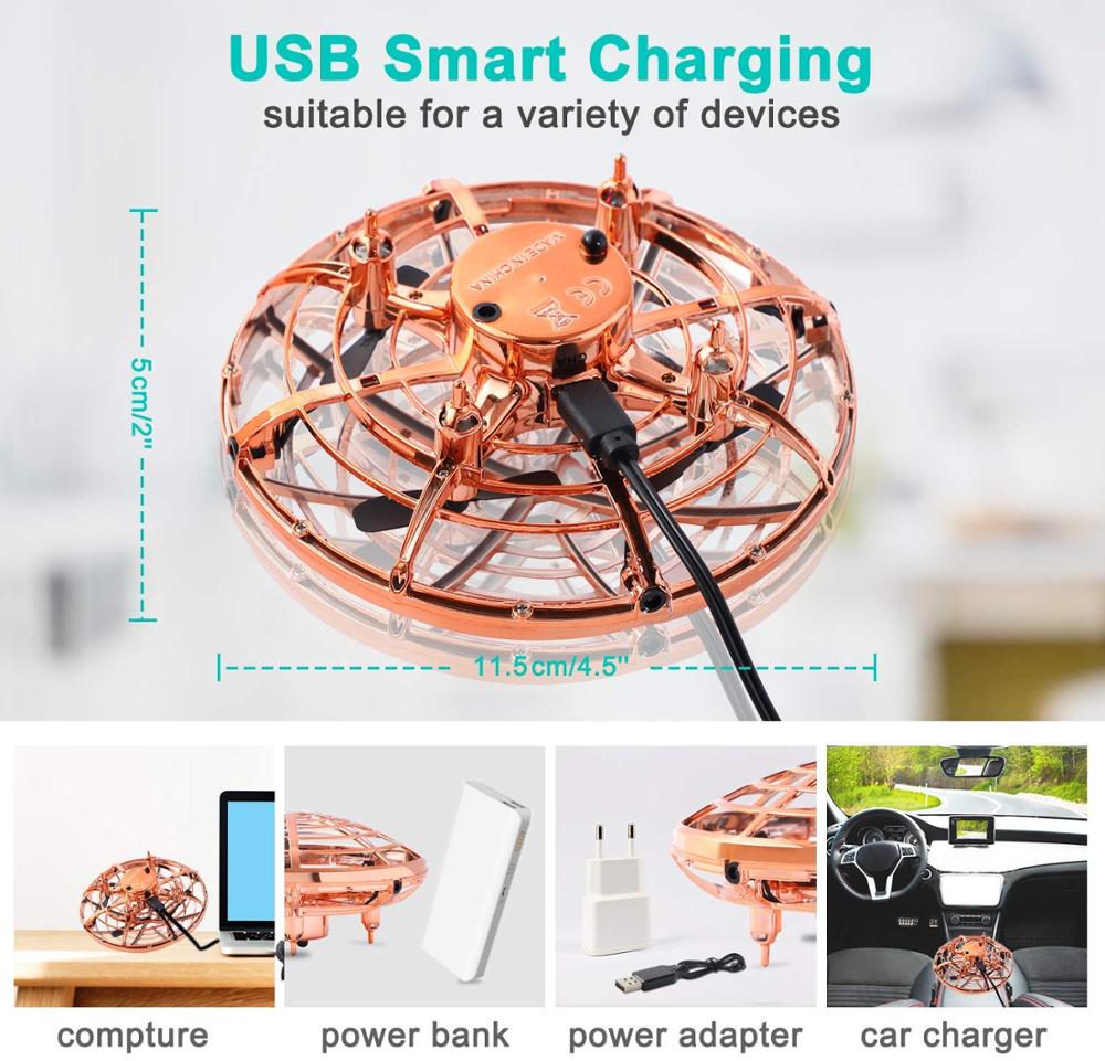 Kinderen Vliegende Speelgoed Mini Ufo Drone Handheld Drone Met 5 Sensoren En 2 Snelheden, perfect Voor Usb Opladen En Afstandsbediening, Gaan