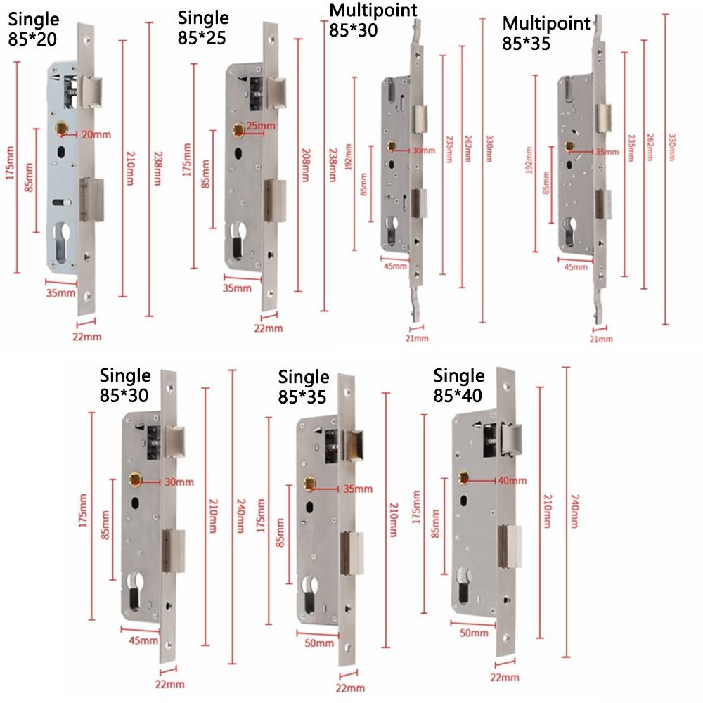 8520/8525/8530/8535 aluminiums dørlås rustfritt stål universal låsehus mortise maskinvare ikke intelligent lås