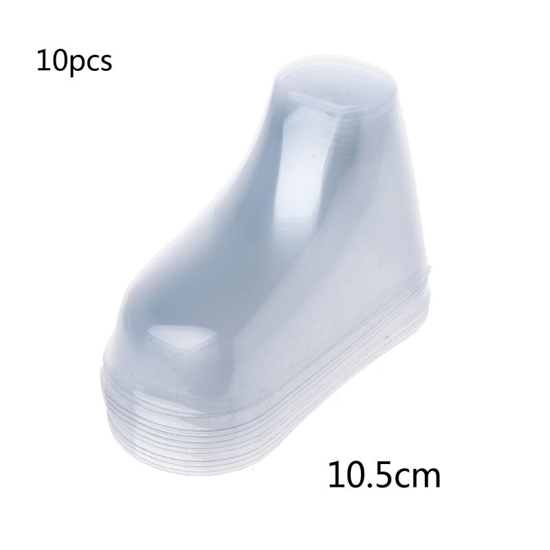 10Pcs Clear Plastic Baby Voeten Display Babyslofjes Schoenen Sokken Showcase Voeten Display Half Laarzen Schoenen Transparante Pvc: 10.5cm