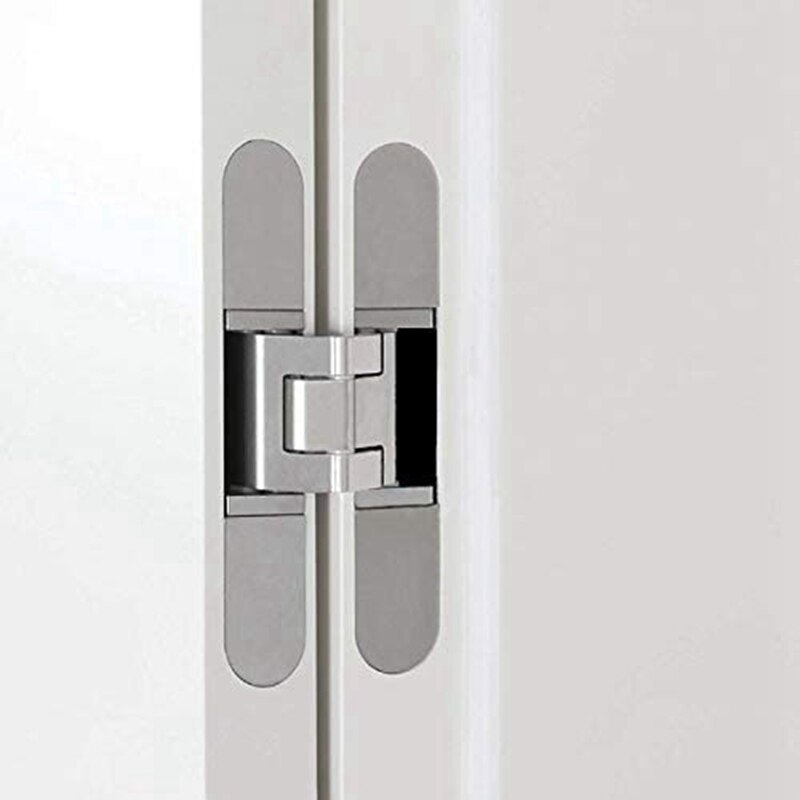 2Pcs 6 Inch Concealed Door Hinges Invisible Hinges Concealed Hinges 180 Degree Swing Hinge 3 Way Adjustable Butt Hinge