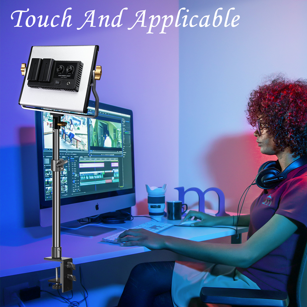 Trípode de montaje en escritorio con abrazadera, accesorio de mesa con cabeza de bola de 1/4 pulgadas, anillo de luz ajustable, soporte de sobremesa, cámara DSLR