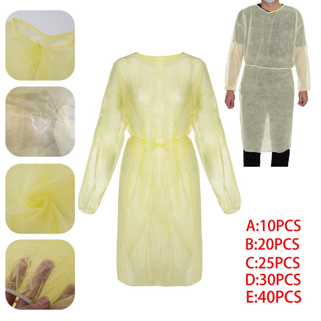 10/40Stck Einweg Schutz Isolation Kleidung Anti-Spucken Und Anti-Öl Fleck Nursi Pflege Kleid Anti-nebel Pflege Anzug