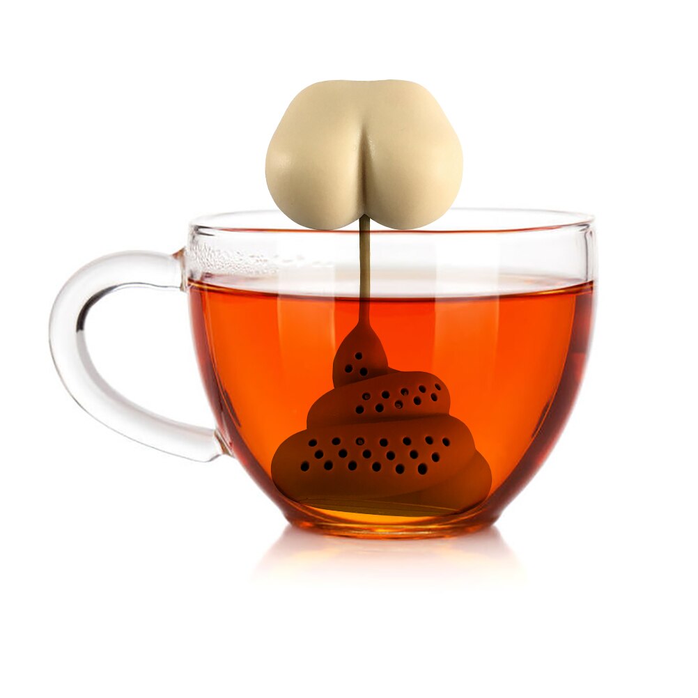 Silicone Tea Strainer Little Man Shaped Tea Infuser Filter Brewing Teapot Tea Infusers Loose Leaf Coffee Filter Tea Accessories: Dark Khaki