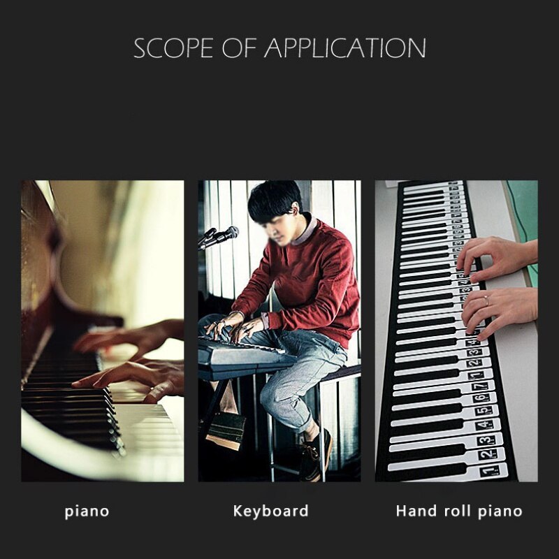 Klavier Aufkleber transparent Klavier Tastatur Aufkleber 49/61 Schlüssel Elektronische Tastatur 88 Tasten Klavier stechen Hinweis Aufkleber Für Weißen Tasten