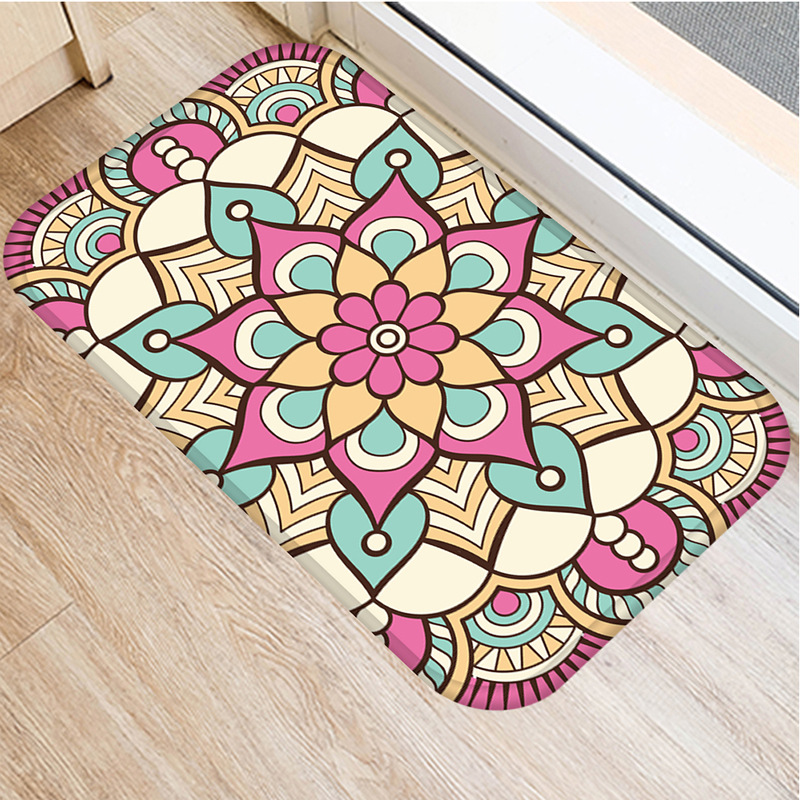Mandala dørmåtte geometri patte måtter entré dørmåtter vaskbare køkkenmåtter til hjemmegulvet badeværelse: 15