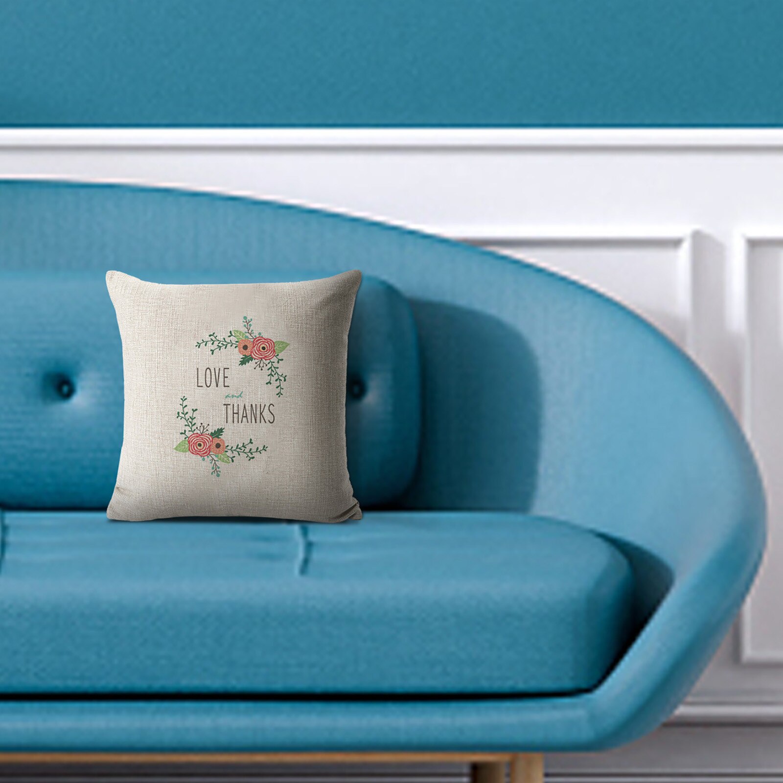 Cojín con estampado de letras para sofá, funda de almohada de 45x45 cm, decoración para el hogar,