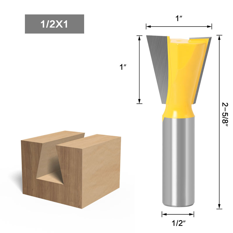 1Pc 6.35Mm 12.7Mm Schacht Hout Cutter Zwaluwstaart Frezen Voor Hout Tungsten Graveren Tool Frezen: NO14