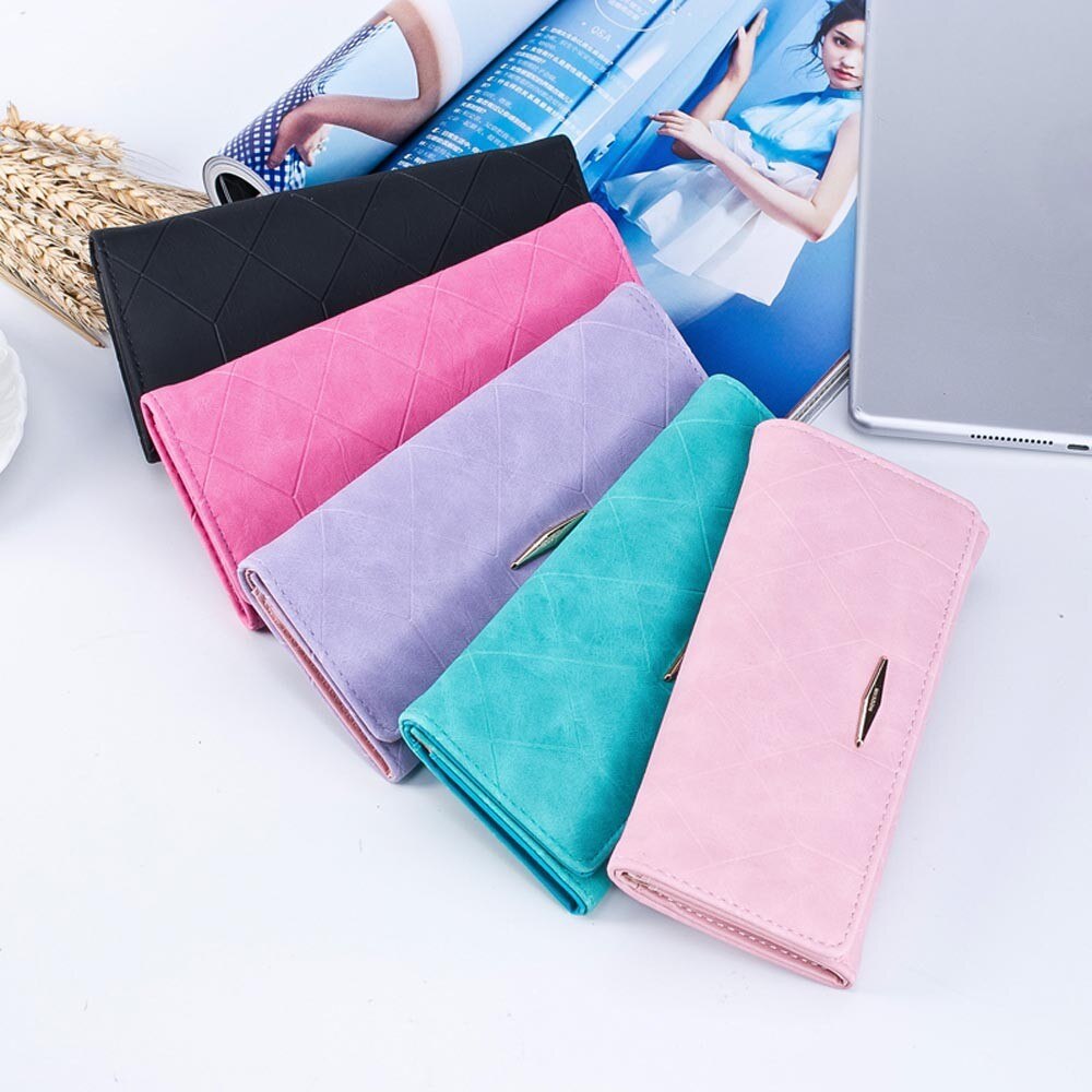 Tasche neue Frauen Solide candy farbe Haspe Geldbörse Lange Brieftasche Karte Halter