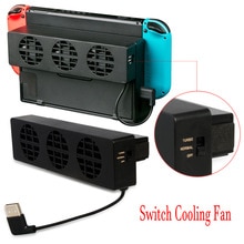 Cooling Cooler Fan Super Turbo USB koelventilator Dock Cooler met 3-Fan voor Nintend Schakelaar NS NX Originele stand Game Console Zwart