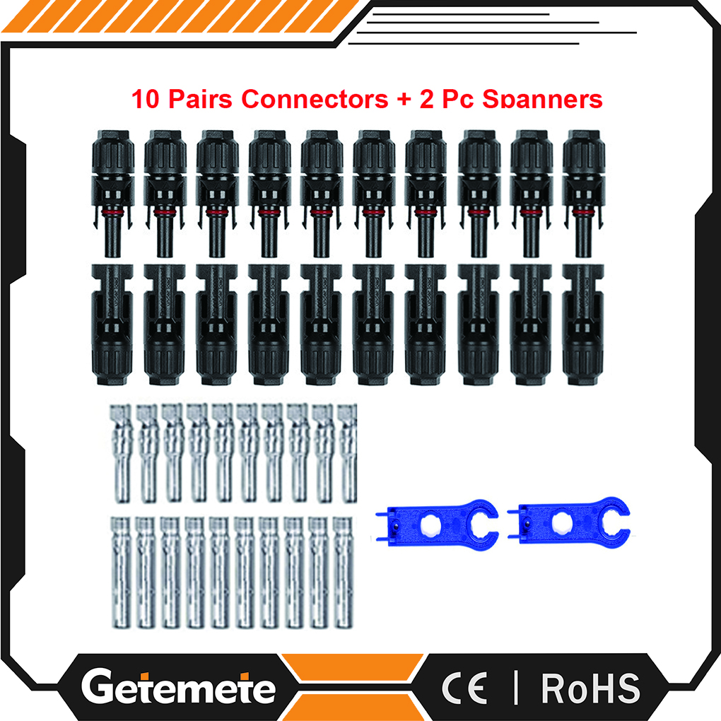10 Paar Solarstecker 1000 V Solarstecker 30 A für PV-Kabelanschluss UV-beständiger IP67-Stecker und Buchse