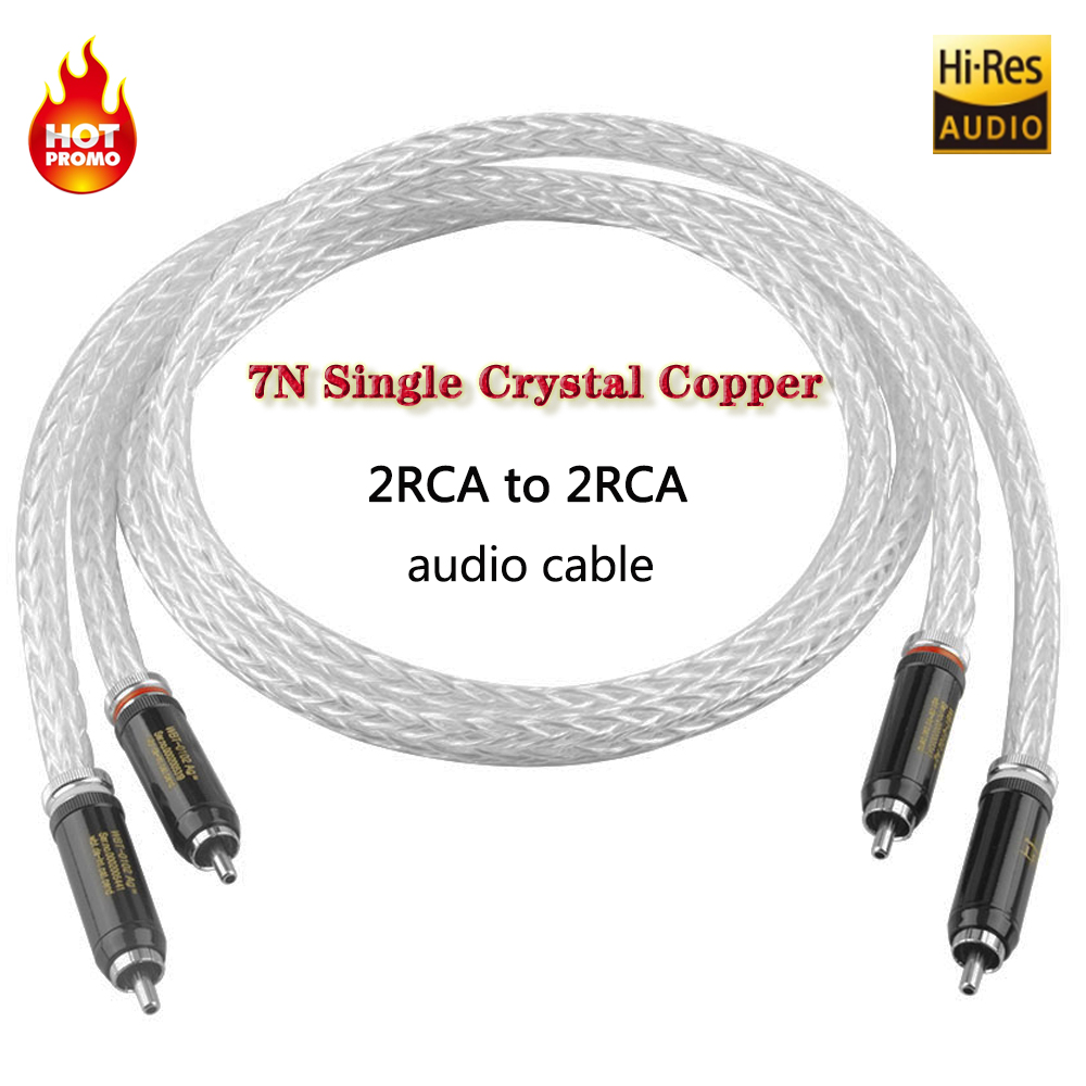 Hifi Audio RCA Cable 7N OCC Silver Plated WBT RCA Plug Self Locked RCA Cable for Amplifier DAC TV Car Audio 2RCA Cable