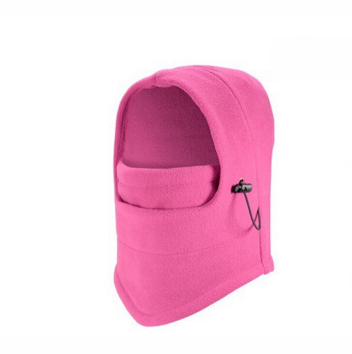 Warm Cap Winter Men Women Hats Waterproof Thermal Fleece Balaclava Hat Hooded Neck Warmer Hiking Scarves: pink