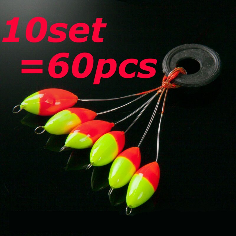 [10set=60pcs] Seven-star Oval mini fishing float Space beans Easy Use Floater are put on the like a stopper and be fixed