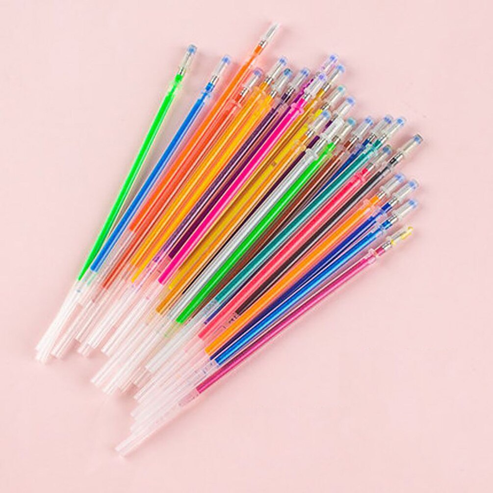 Multicolour Ballpoint Gel Pen Highlighters Refills Gel Pen Full Shinning Refill Painting Pen Drawing Color Pen: 24 colors 