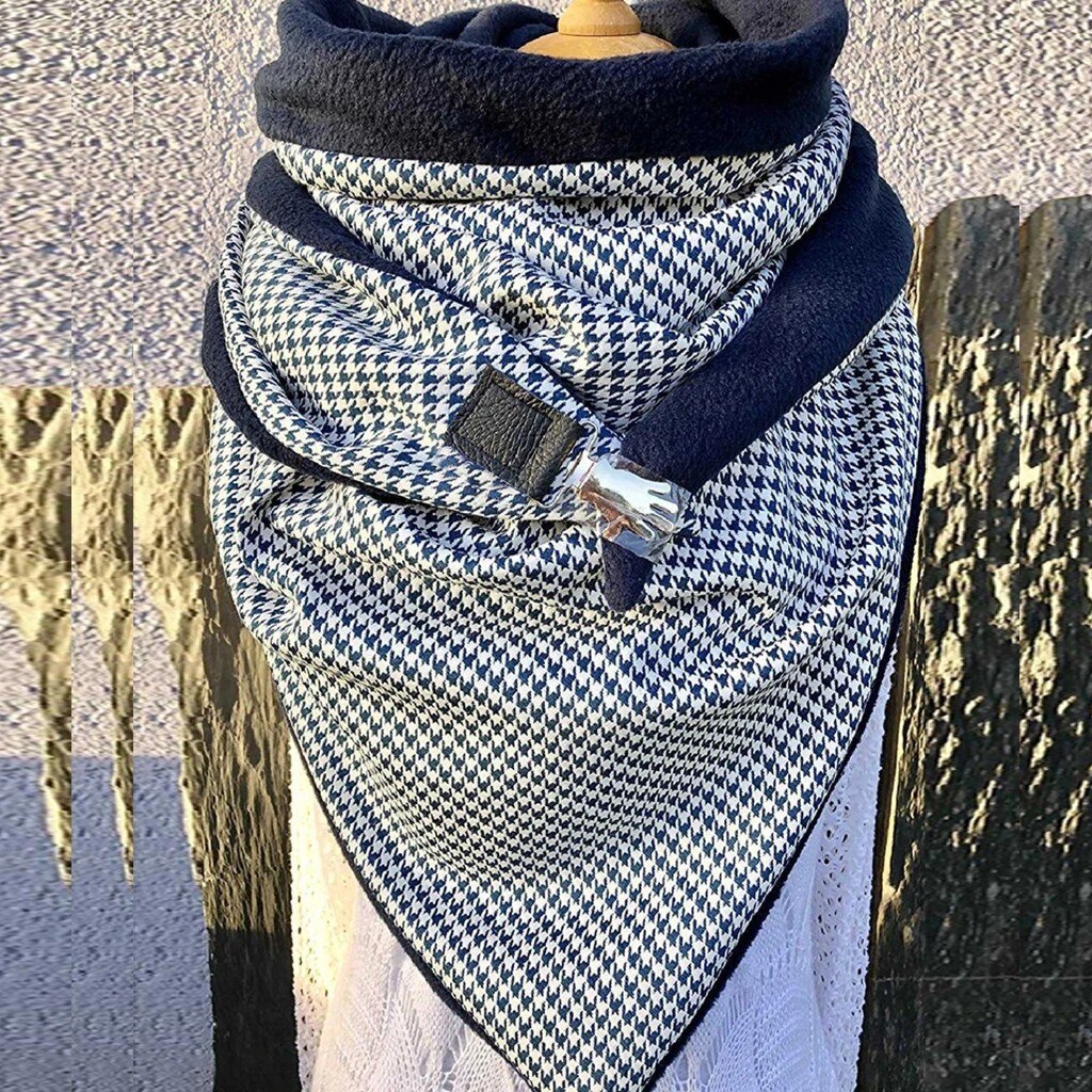 Warm Bandana Foulard Brand Scarf Women Star Plaid Winter Scarf Cashmere Scarves Lady Pashmina Shawl Wrap Neck
