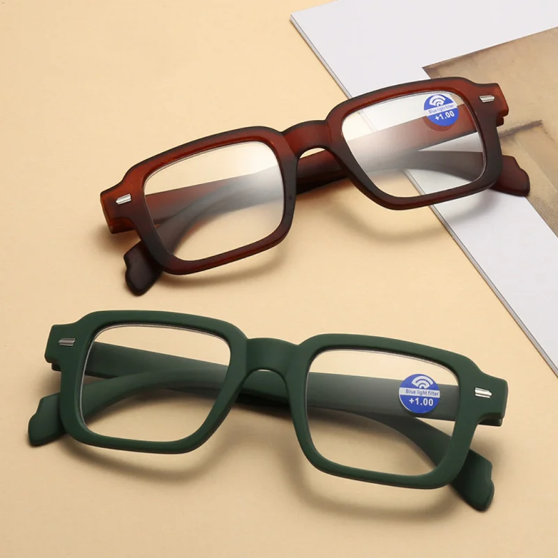 Nuevas gafas de lectura cuadradas, gafas de para mujer y hombre, gafas versátiles simples para presbicia, hipermetropía + 1,0 + 2,0 + 2,5 + 3,0 + 3,5 + 4,0