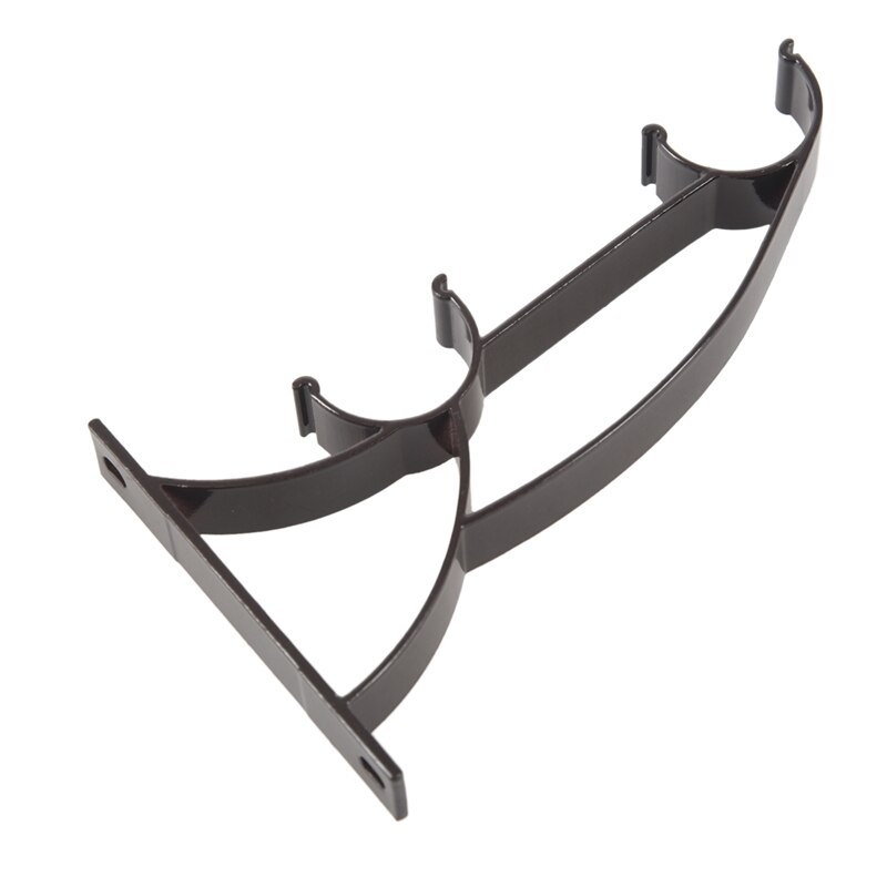 2 stuks dubbele metalen gordijnroedehouder voor 25mm stangen - diepe koffie