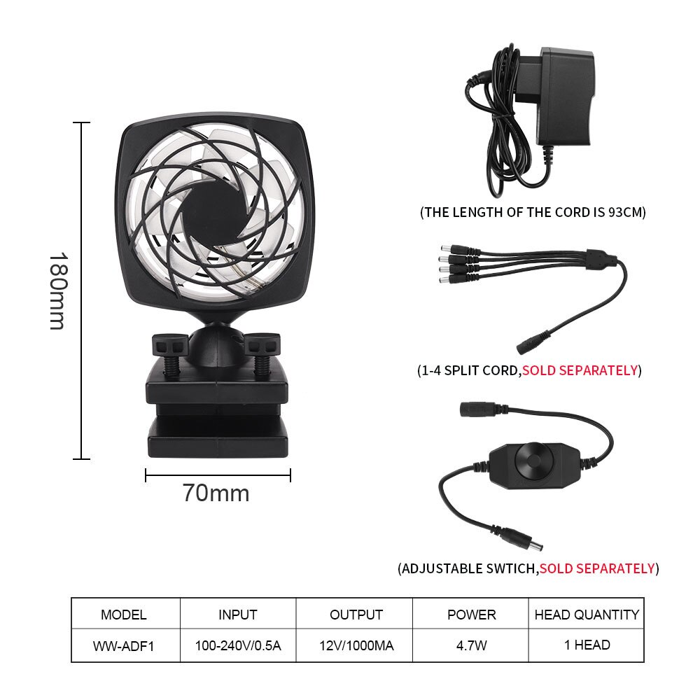 Aquarium Fish Tank Cooling Fan System Coral Tank Water Temperature Reduce Marine Aquarium Cooler 100V~240V