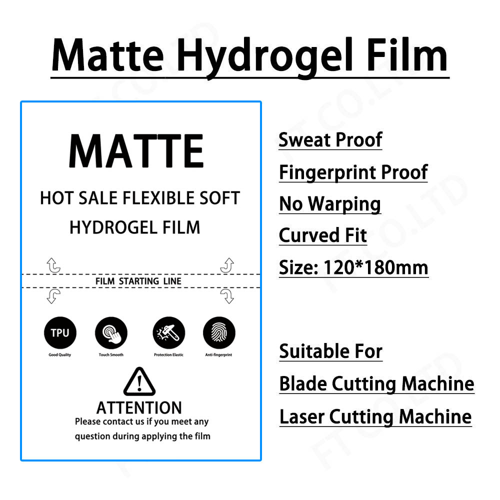 50pcs Hydrogel Film Privacy Screen Protector Matte HD Clear Sheet Anti-blue Ray Cellphone Movies for Auto Cut Machine Plotter: WHITE