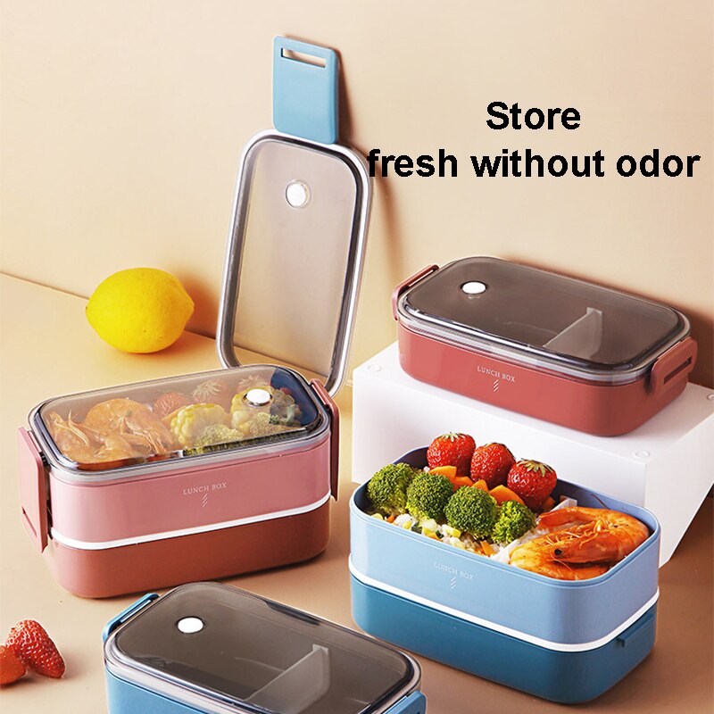 700ML 1400ML Portable Lunch Box 550ML Soup Bucket Single Double Layer Leak-Proof Food Container Children School Office Bento Box